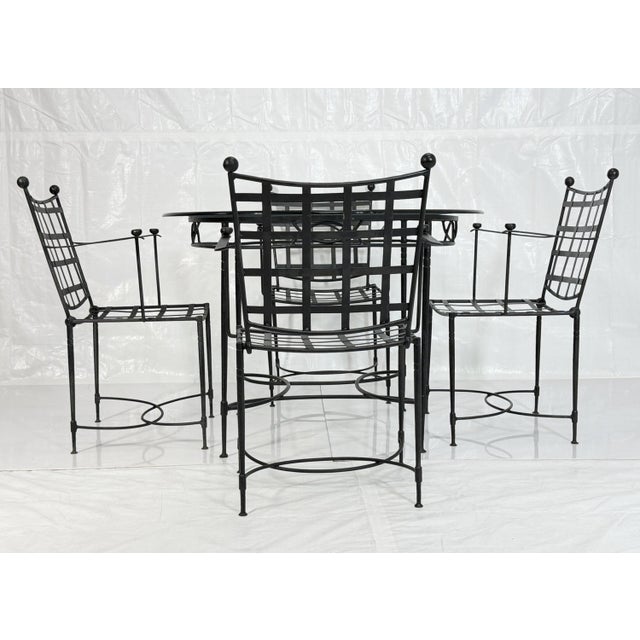 2000 - 2009 Mario Papperzini for Janus Et Cie Iron Outdoor Dining Set, Table & 4 Chairs, Attributed For Sale - Image 5 of 18
