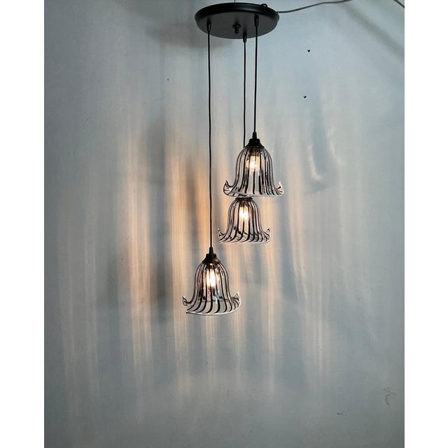 Gio Ponti Hanging Lights with Murano Glass Bowls by Gio Ponti, 1980 For Sale - Image 4 of 18