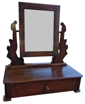 Small Walnut Dressing Table with Psiche Mirror, Early 1900s