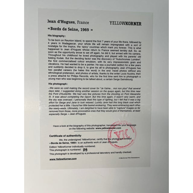 1984 Jane Birkin Serge Gainsbourg Photograph For Sale - Image 12 of 13