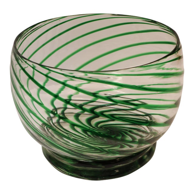 1990s Green Ribbon Bowl For Sale