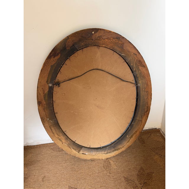 Wood 19th Century Walnut Oval Porthole Mirror For Sale - Image 7 of 12