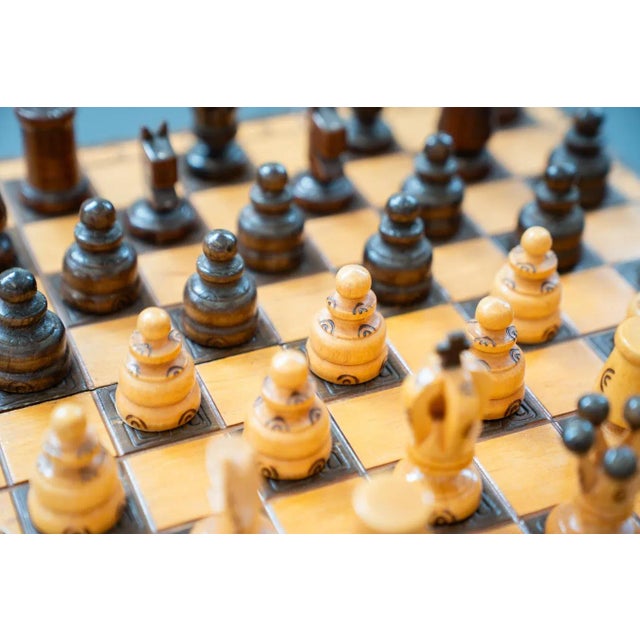 Wood Vintage Italian Chessboard, 1960 For Sale - Image 7 of 11