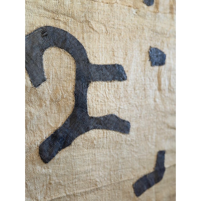 77” Oversized Tall Vintage Collector African Kuba Cloth Textile Art in Custom Walnut Frame For Sale - Image 10 of 12