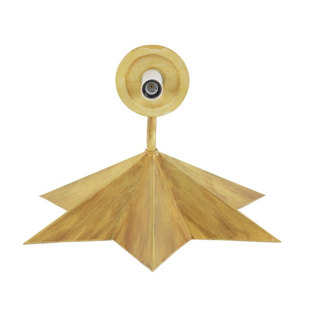 Pair of Vintage Gilded Star Wall Lamps For Sale - Image 4 of 8