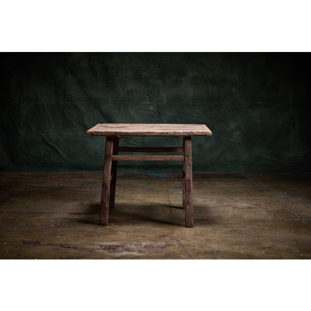 This is a Late 18th Century French Provincial Work Table crafted from solid oak and chestnut with a natural untreated...