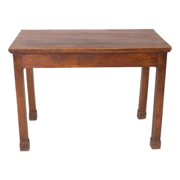 Rustic Wood Table with Integrated Drawer For Sale