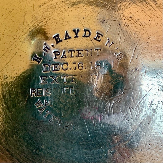 Brass Large Antique H. W. Hayden Patent Waterbury Brass Bucket / Preserving Kettle C. 1870–1890 For Sale - Image 8 of 9