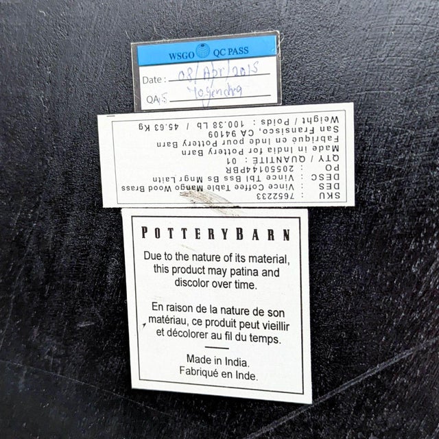 Brass Pottery Barn Vince Coffee Table For Sale - Image 8 of 8