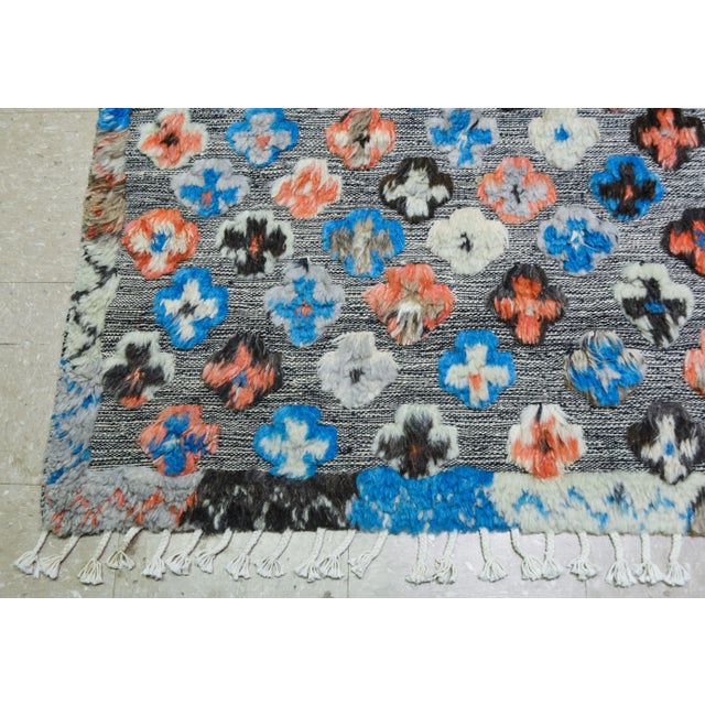 1960s Moroccan Hand Knotted Millfeur Rug With Soft Hi-Low Texture,7'x10' For Sale - Image 5 of 7