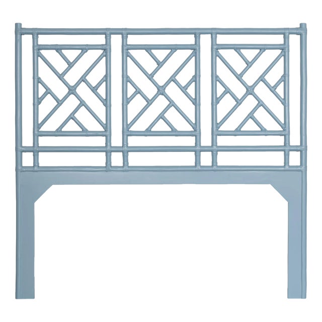 Chippendale Headboard Double, Pool Blue For Sale