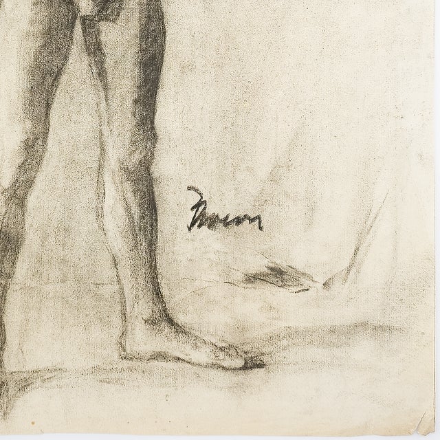 Academic Male Figure Study and Seated Male Nude - Brown C. 1915 For Sale In San Diego - Image 6 of 18