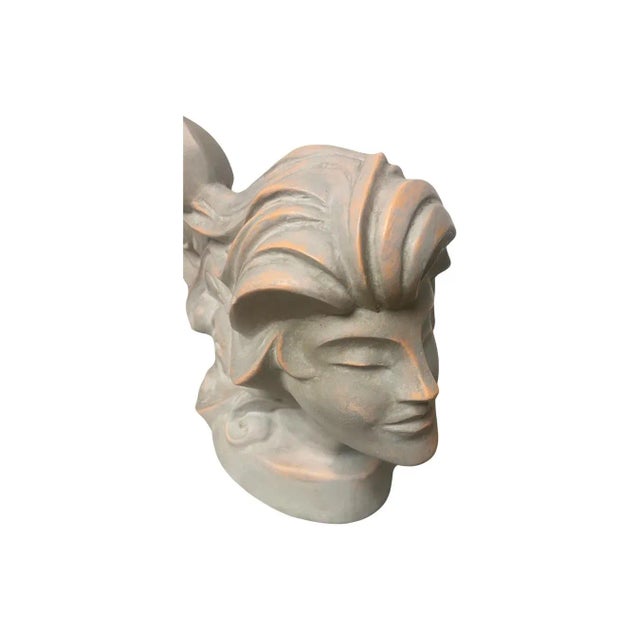 Ceramic Vintage Postmodern 1980s Head Bust Ceramic Sculpture For Sale - Image 7 of 10