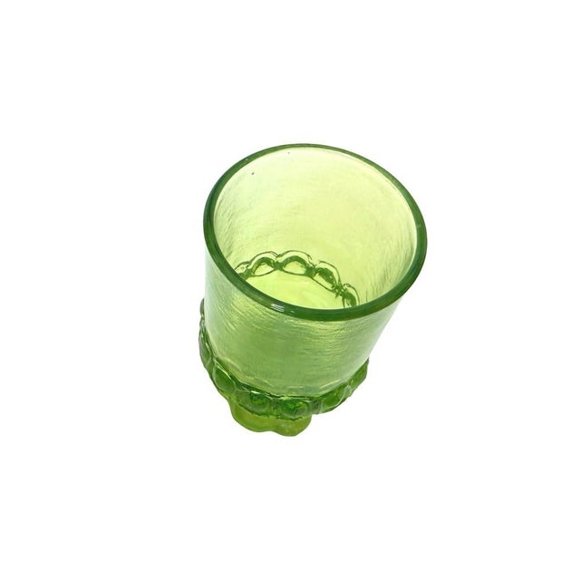Vintage Tiffin Franciscan Madeira Apple Green Glass Footed Goblets Set of 4 For Sale In Baton Rouge - Image 6 of 9