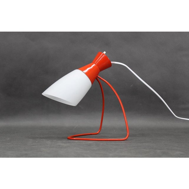 mid-century modern table lamp designed by josef hurka for napako, made in czechoslovakia in the 1960s. Features lacquered...