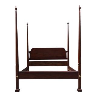 Vintage Henkel Harris Mahogany Queen Size Pencil Post Bed - Style 170, Finish 29 For Sale