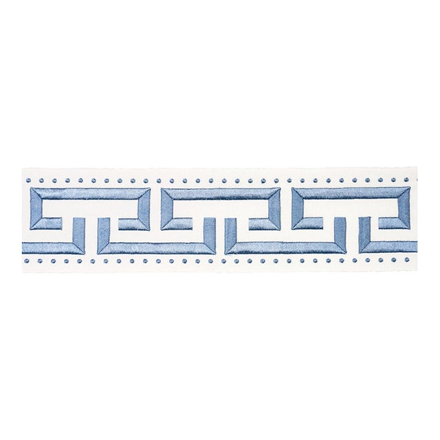 Schumacher X Paloma Contreras Margo Fret Trim In Porcelain For Sale