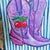 Original Framed Cowboy Boots, White Blue Red Country Art, Oil Sticks on Canvas by Tatiana Duperault For Sale - Image 4 of 4