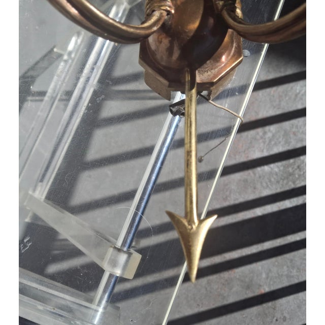 19thc French Empire Neoclassic Bronze Horn/ Arrow 2 Light Sconces a - Pair For Sale - Image 12 of 17