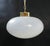 Vintage Italian pendant with a single large translucent frosted Murano glass shade hand blown with bubbles inside the...