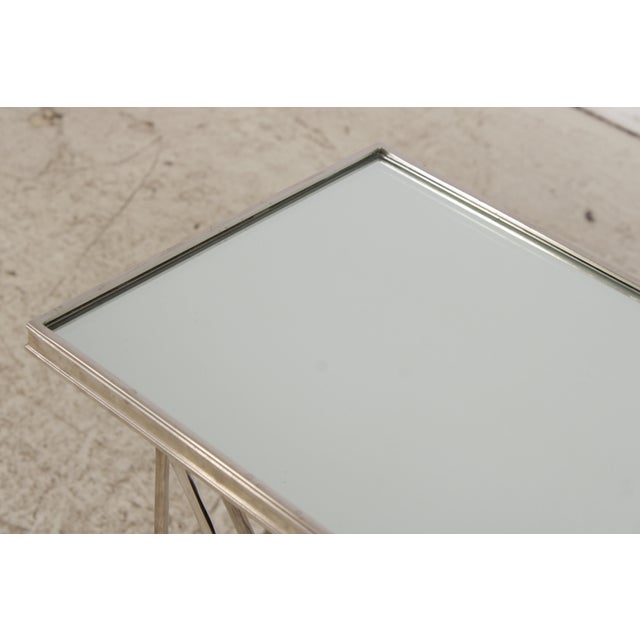 Ralph Lauren Mirror & Chrome Accent Table For Sale - Image 15 of 16