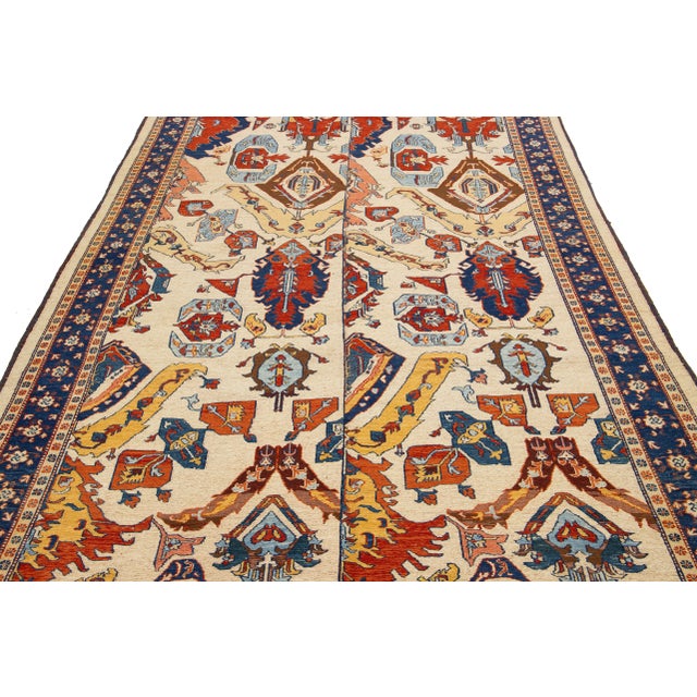 1960s Vintage Handmade Persian Sumakh Wool Rug With Allover Design For Sale - Image 5 of 10