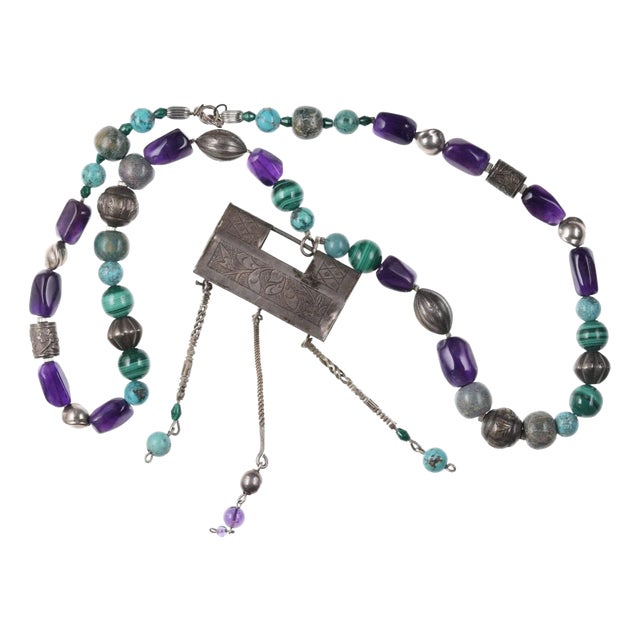 Antique Chinese silver Later beaded necklace For Sale