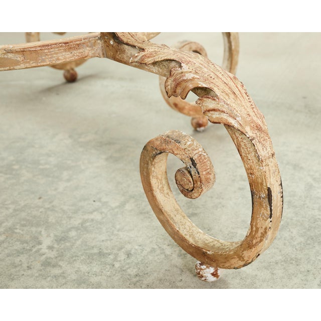 20th Century Italian Regency Wrought Iron Garden Dining Table For Sale - Image 9 of 18