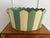 Metal Vintage Scalloped Green and White Striped Urn For Sale - Image 7 of 12