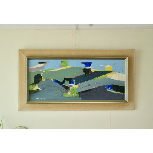 Hans Osswald, Abstract Composition, 1960s, Oil on Panel, Framed For Sale - Image 5 of 11
