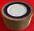 German Cobalt Blue and White Porcelain Dinner Plates With Gold Rims by Hohenberg Ware Hutschenreuther Bavaria - Set of 12 For Sale - Image 11 of 14