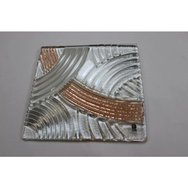 Transparent Mid-Century Murano Hand Cast Glass Panel For Sale - Image 8 of 8