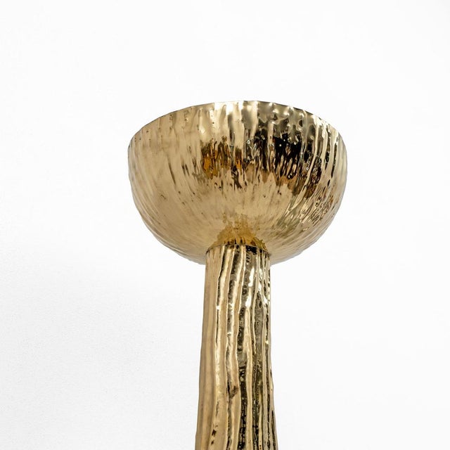 Torchère Style Hammered Brass Floor Lamp, Italy, 2000, in Very Good conditions. Designed from 2000 European Plug (up to...