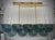 Mid-Century Modern Art Deco Style Rectangular Octane Murano Glass and Brass Chandelier, 2000 For Sale - Image 3 of 11