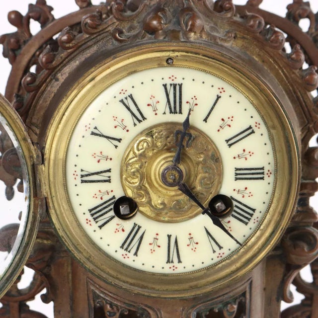 Bronze Mantel Clock, France, 1900s For Sale - Image 4 of 12