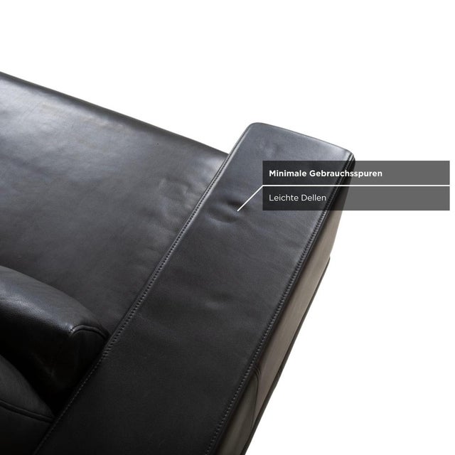 Animal Skin Two-Seater Sofa in Black Leather from Rolf Benz For Sale - Image 7 of 12