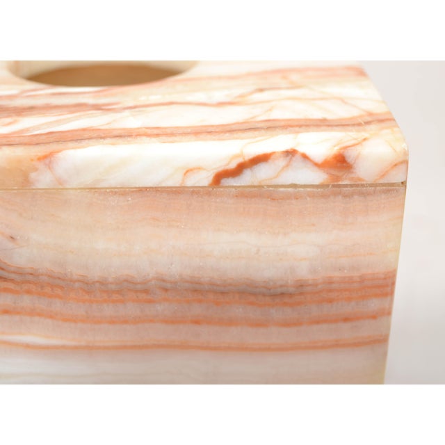 Brown Vintage Mid-Century Modern Onyx Gemstone Tissue Box Cover Paper Boutique Box For Sale - Image 8 of 12