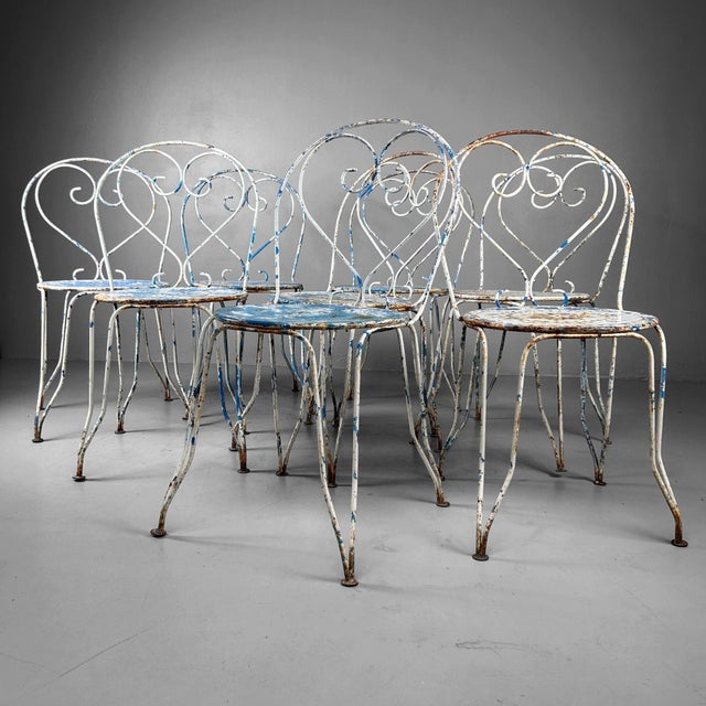 Metal French Garden Table and Chairs, 1950s-1960s, Set of 10 For Sale - Image 7 of 18
