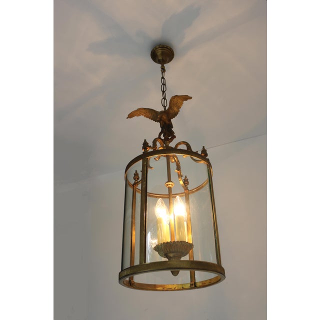 Mid-Century Modern Mid-Century Modern Eagle Lantern Pendant in Brass and Glass, 1960s For Sale - Image 3 of 12