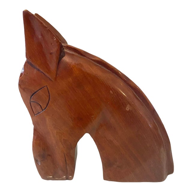 Mid-Century West Indies Mahogany Horse Bookend For Sale