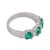 Contemporary Vintage Emerald Diamond 18k Gold Band Ring, Size 6.5 For Sale - Image 3 of 6