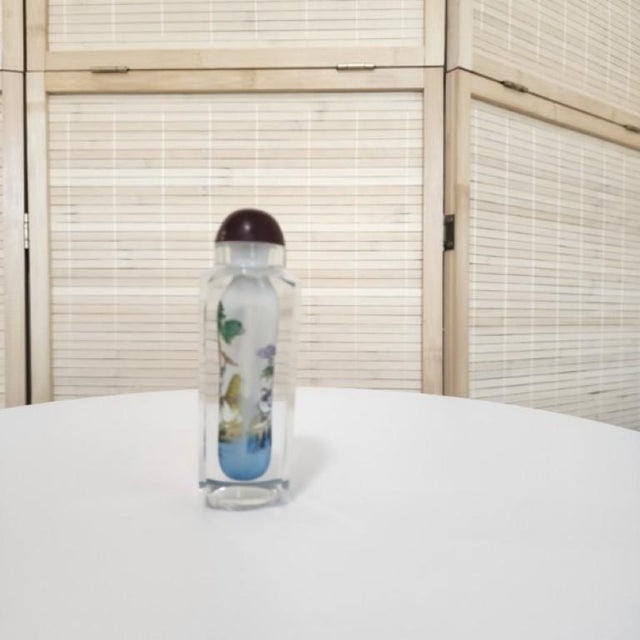 Vintage Chinese Inside-Painted Glass Snuff Bottle - Playful Cats & Flowers For Sale - Image 14 of 18