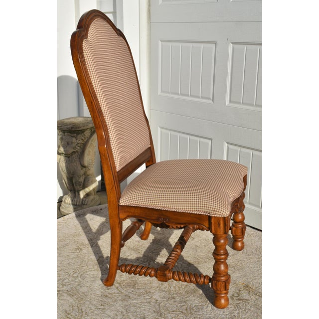 Vintage Bernhardt Carved Set of Four High Back Country French Dining Chairs For Sale - Image 10 of 12