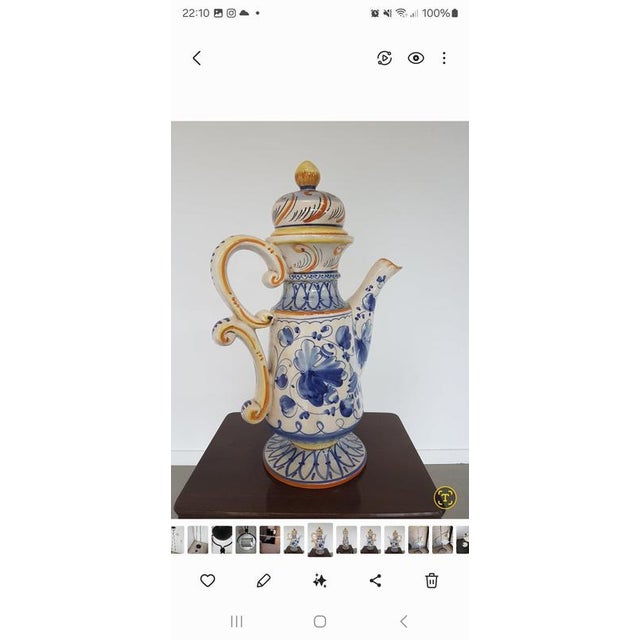 1960s Italy Ceramic Majolica Teapot from Deruda For Sale - Image 5 of 9