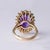 Metal Vintage 10ct Amethyst & 1.80 Carats Diamond Halo Ring 18k Gold, Size 6.25 For Sale - Image 7 of 8