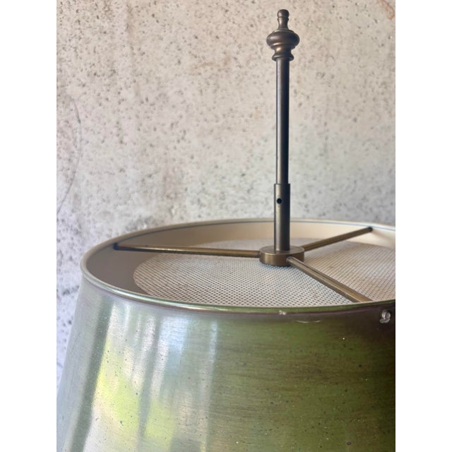1940s 1940s French Neoclassical Painted Tole Table Lamps With Metal Shades - a Pair For Sale - Image 5 of 12