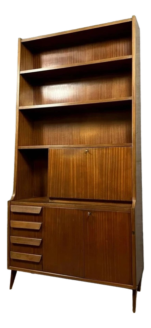Italian Secretary Bookcase from Mobili Barovero Torino, 1960s