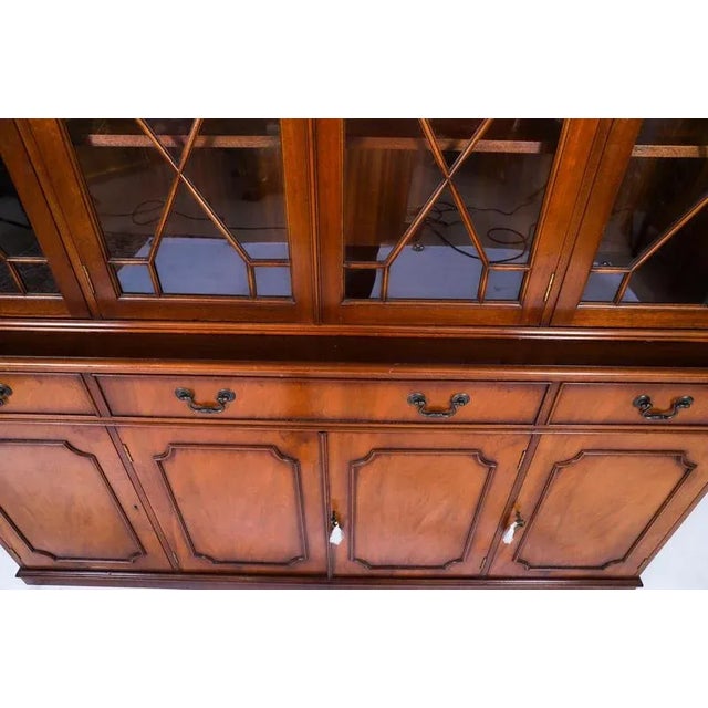 Vintage Georgian Revival Four-Door Bookcase in Flame Mahogany For Sale - Image 9 of 18
