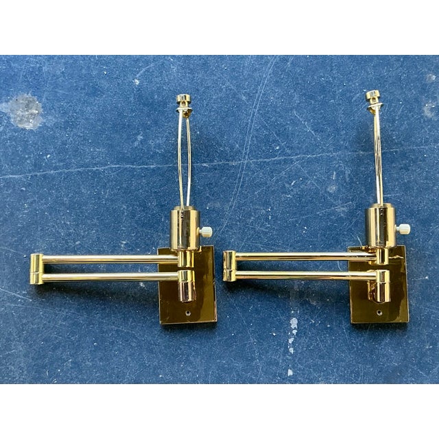 Late 20th Century Vintage Regency Hansen Articulated Wall Sconce - A Pair For Sale - Image 5 of 8