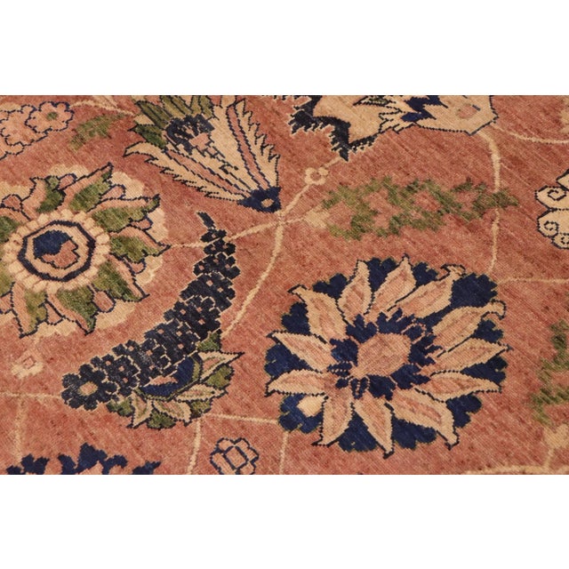 1980s 1980s Classic Ziegler Orange Blue Hand-Knotted Wool Rug - 9'11'' X 14'3'' For Sale - Image 5 of 8
